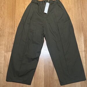 sageNATION Khaki Box Pleat Trousers